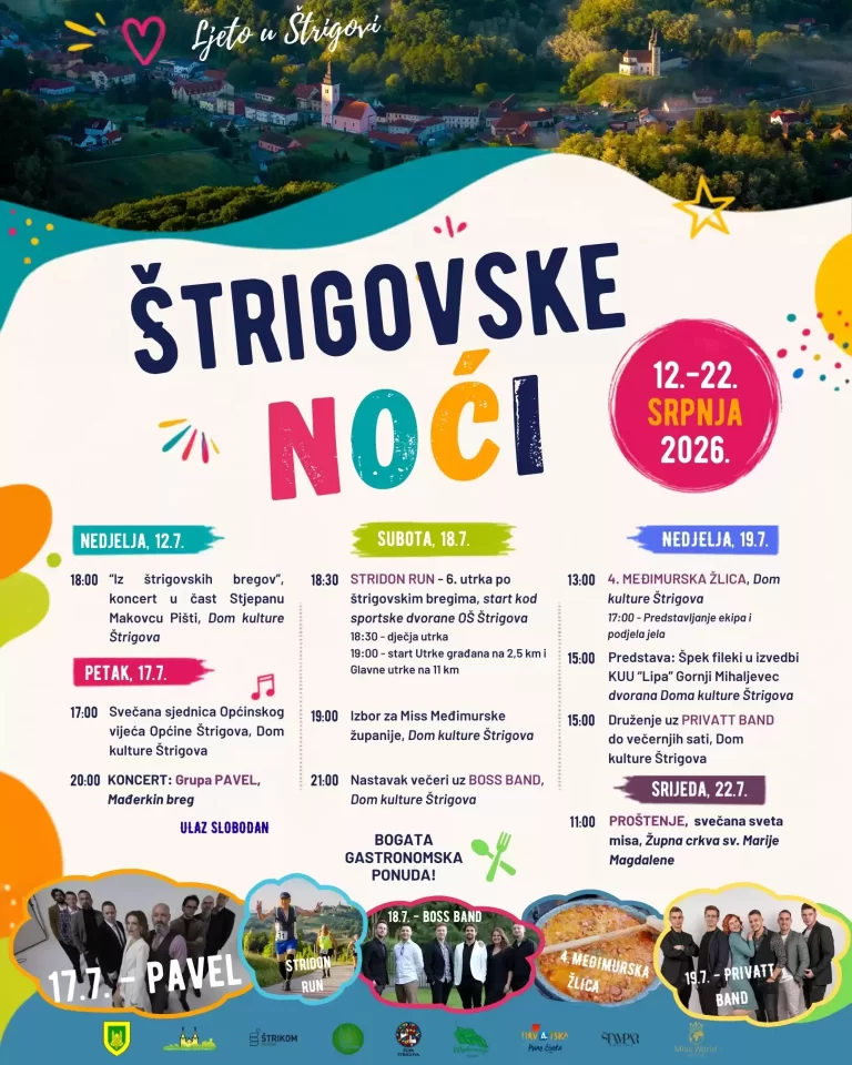 Štrigovske noći u srpnju donose niz događaja ispunjenih glazbom, sportom, tradcijom i zabavom