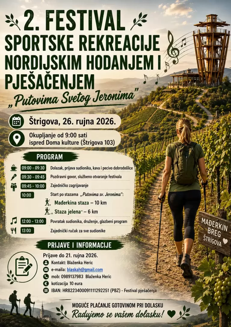 2. Festival sportske rekreacije nordijskim hodanjem i pješačenjem „Putovima Svetog Jeronima“